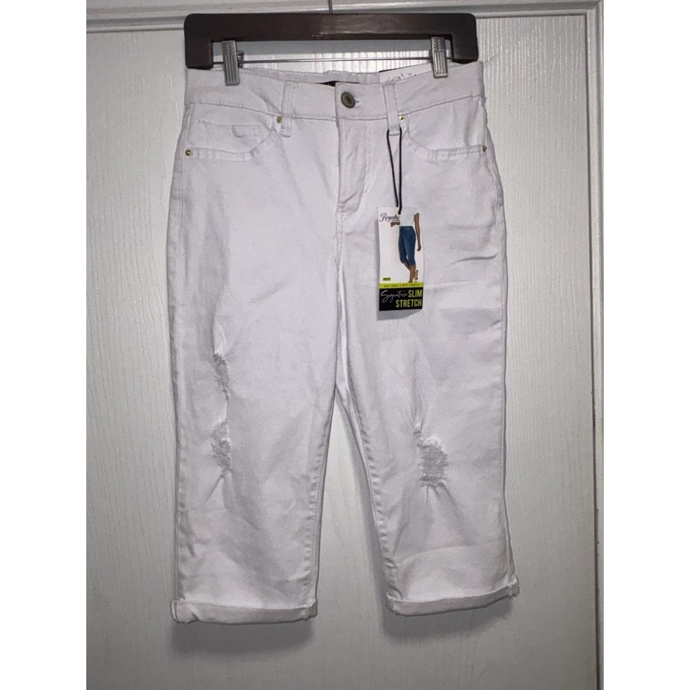 Royalty For Me Slim Stretch Petite Skinny Crop 6P White High Rise